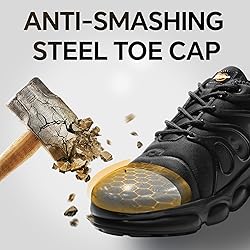 DRRHINO Steel Toe Shoes for Men Women Comfortable