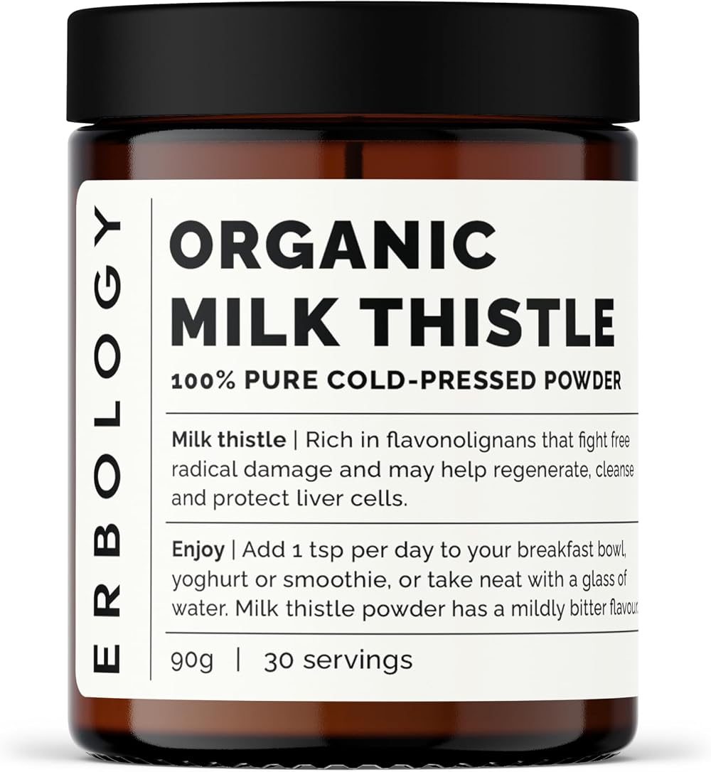 Erbology Organic Milk Thistle Powder 90g 30 Servings 180mg Silymarin