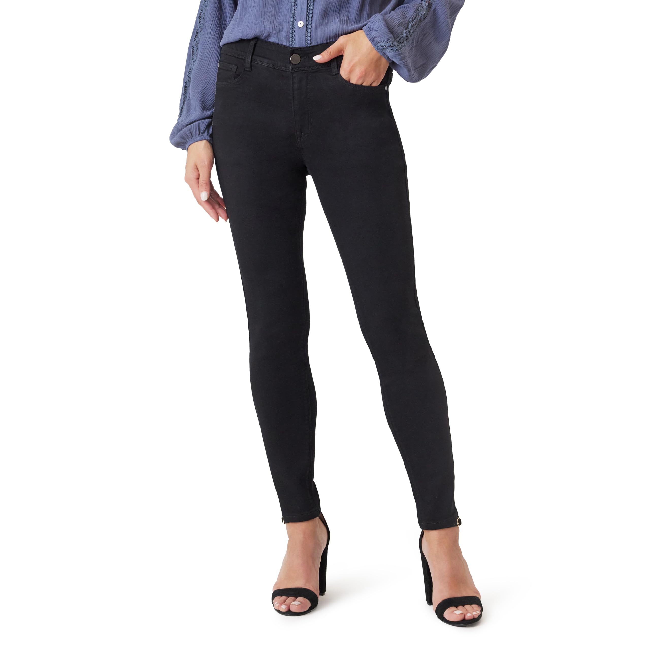 Photo 1 of Angels Forever Young Women's 360 Sculpt Skinny Mid-Rise Jeans, Onyx/Black, 8