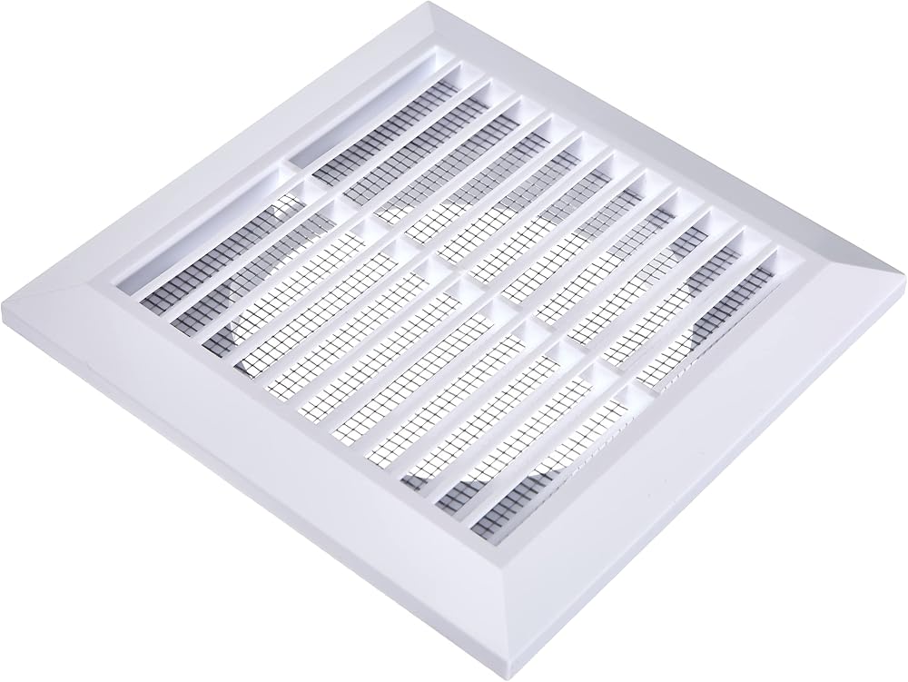 MKK Ventilation Grille Insect Protection 125mm ABS Square White End Grille