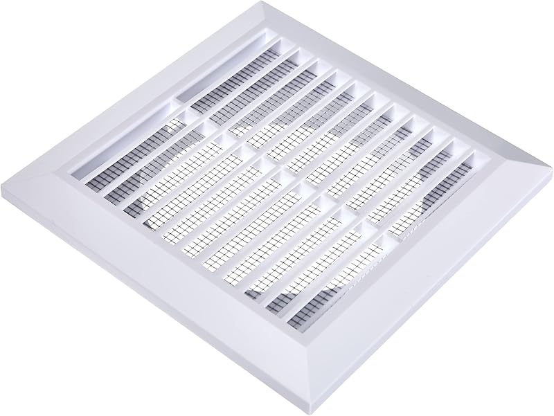MKK Ventilation Grille Insect Protection 125mm ABS Square White End Grille