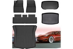 LITBM Floor Mat for Tesla Model 3 2024, All Weather Odorless Durable TPE Trunk Liner for Model 3, Set of 6