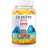 DR. MORITZ Vegan Omega 3 Gummies for Kids and Toddlers (90 Count), Omega 3 Kids Gummies for Brain and Heart Health, No Fish Oil and Gluten Free