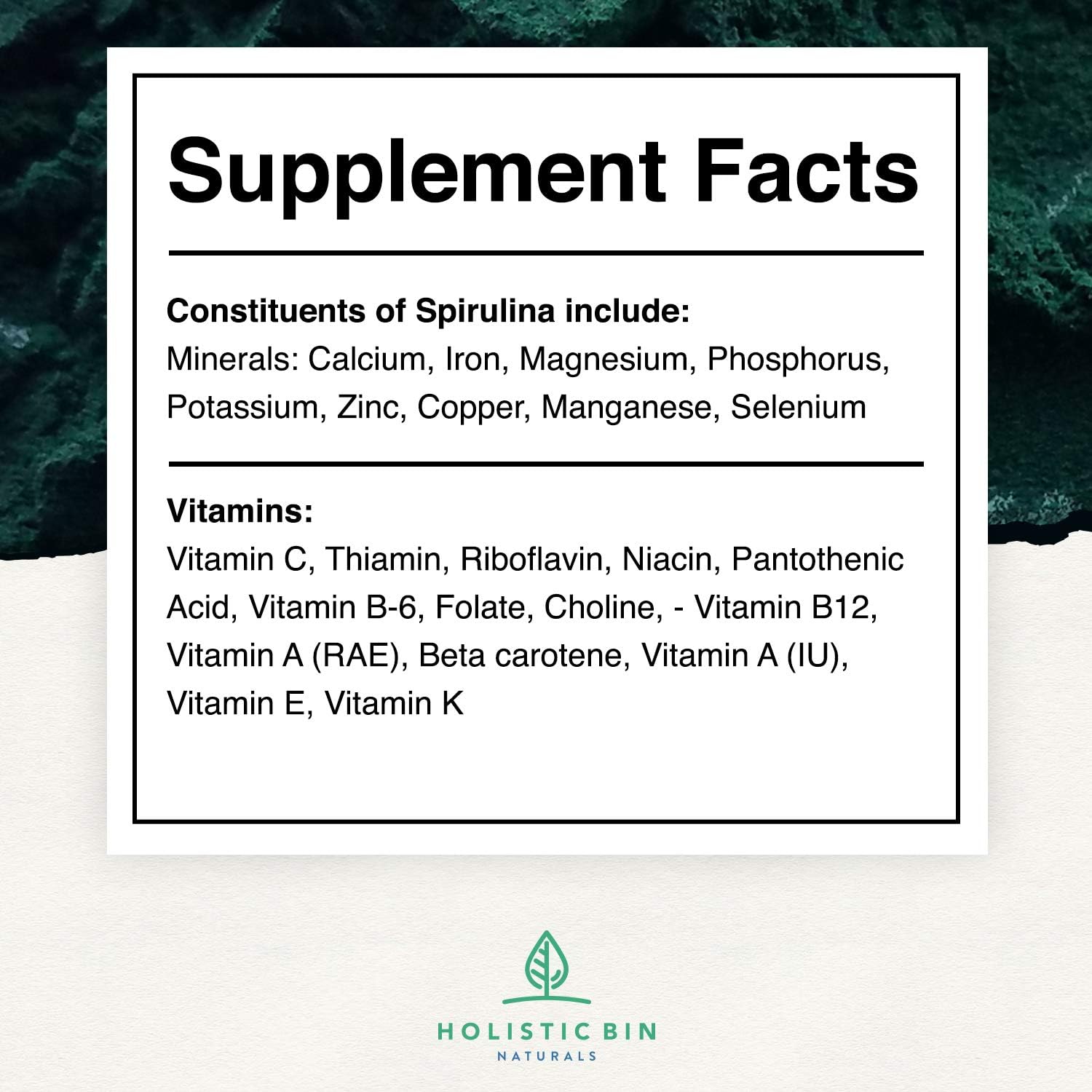 Hawaiian Blue Spirulina by Holistic Bin Non-Irradiated, Kosher, Vegan Superfood: Health & Personal Care