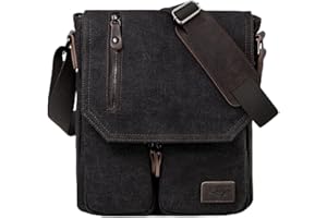 Small Messenger Bag,Kasqo Vintage Canvas Crossbody Bag for Men Water Resistant Women Shoulder Bag Purse for Travel Work