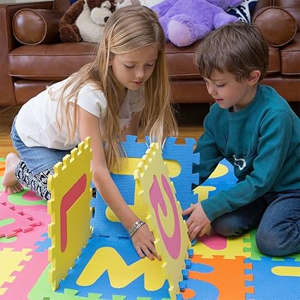 MOTA Alphabet ABC Mat - EVA Foam - Anti-Slip Foam Jigsaw Puzzle Floor Play Mat - 26 Tiles