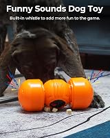 LACCEN Interactive Dog Toy Rolling Treat Dispenser Slow Feeder Orange view 2