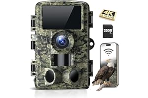 DARGAHOU Trail Camera - 4K 48MP WiFi Game Camera with Night Vision, 0.05s Trigger Motion Activated, IP66 Waterproof, Bluetooth Cell Phone 130 Wide-Angle with No Glow Infrared LEDs for Outdoor Wildlife