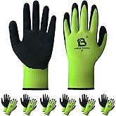 LABOR POWER Work Gloves MicroFoam Rubber Latex Coated, General Multi Use for Construction, Warehouse Gardeningfor Men Women