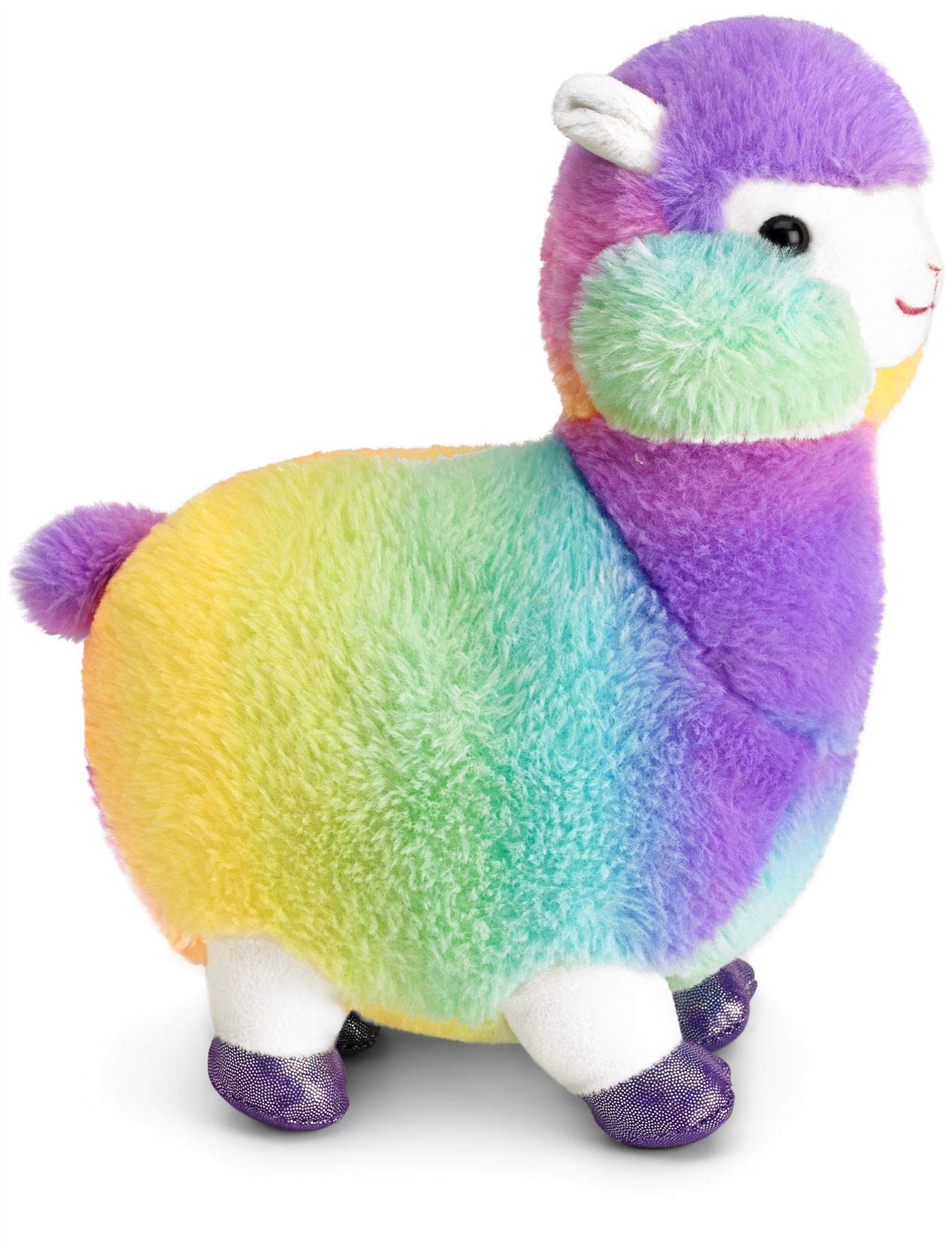 Mousehouse Gifts - Rainbow-Coloured Llama Soft Toy, Plush Cuddly Teddy for Children