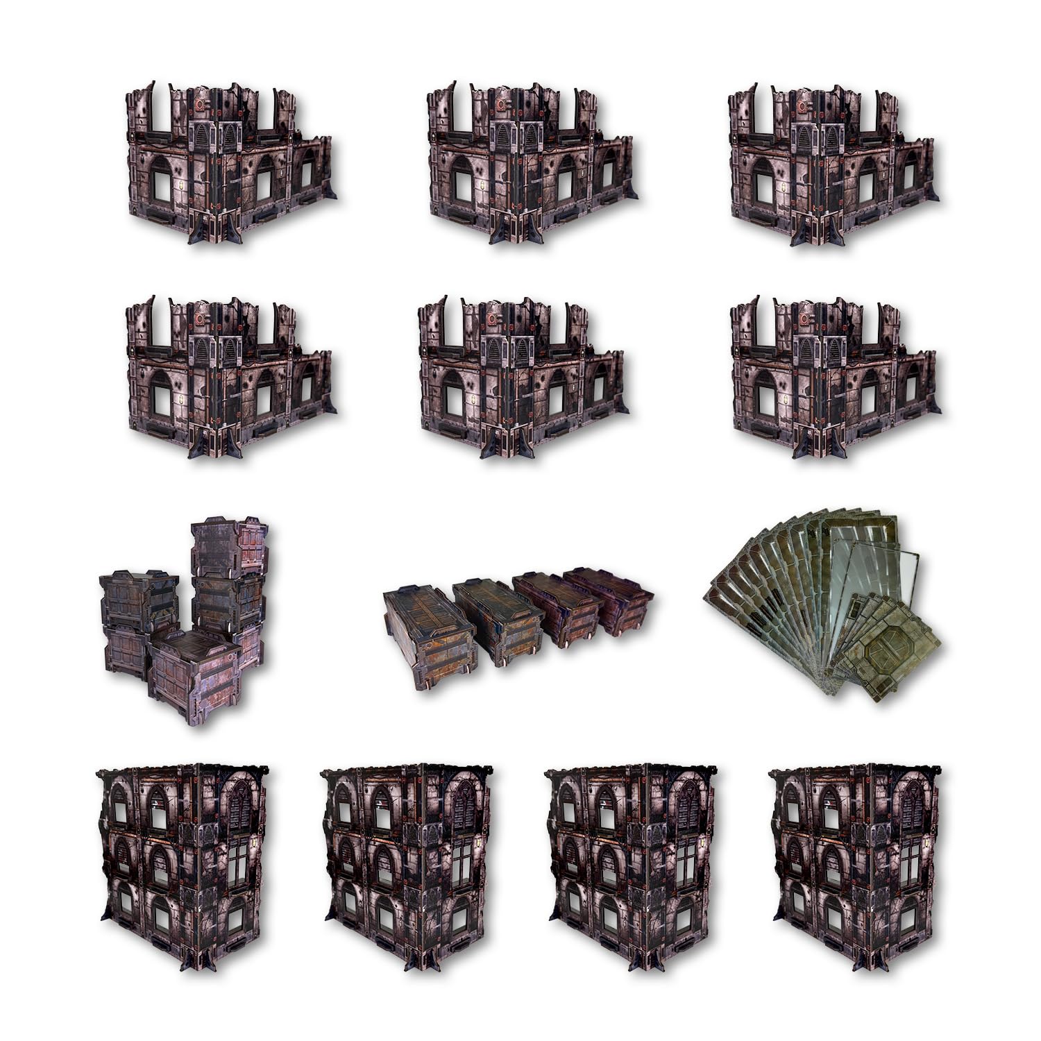 Lighter Creative 20PCS Terrain Set for WH40K WTC Tournament and 28mm/32mm Miniatures, 40K Terrain Battlezone Creation Kit, Grimspire Foundry