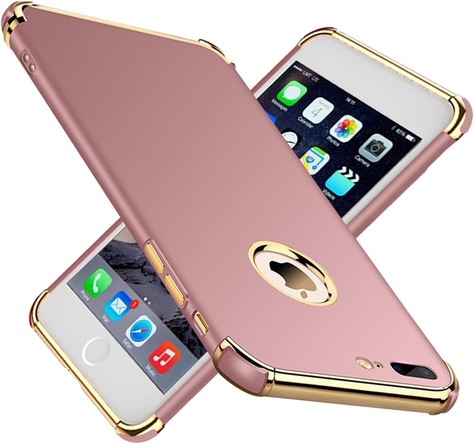 Chengming 3 in 1 Anti-Scratch Anti-fingerprint Shockproof Electroplate Frame Strong Magnetic Adsorption With Non Slip Coated Case For iPhone 7 / iPhone 8