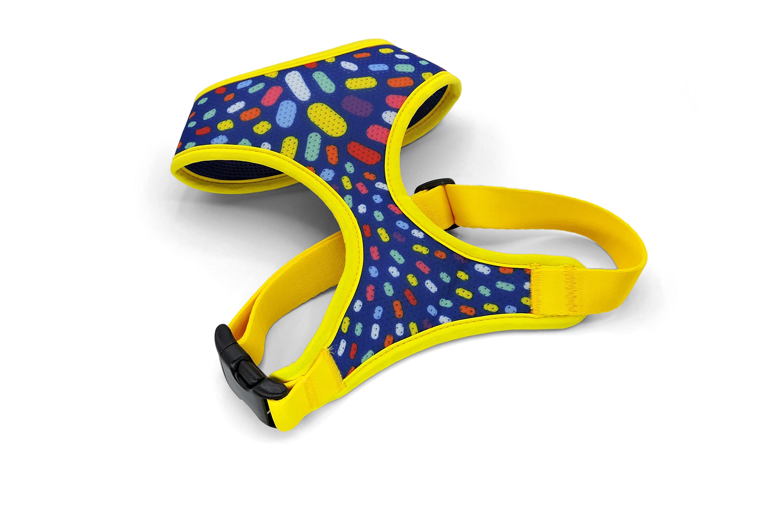 MORSO® Air Mesh breathable harness for small dogs, blue and yellow, size M