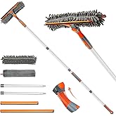 Eazer 89'' Squeegee Window Cleaner 2 in 1 Rotatable Window Cleaning Tool Kit with Extension Pole, Window Washing Equipment with Bendable Head for Indoor/Outdoor Window and Car Glass