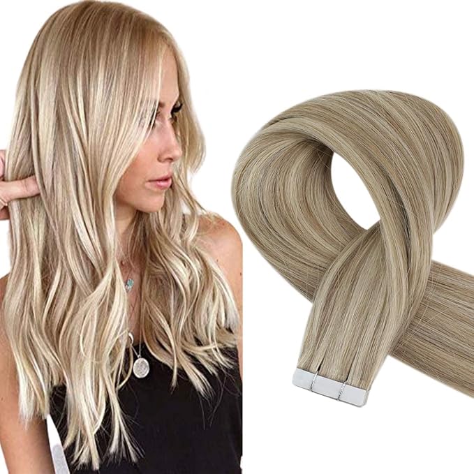Sunny Golden Blonde Tape in Hair Extensions Human Hair Tape