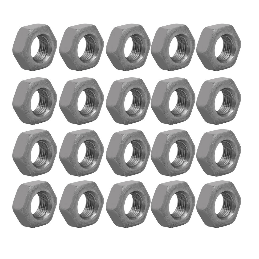 Sourcingmap 20pcs M10 Thread 1.0mm Pitch Metric Fine Thread Carbon Steel Left Hand Hex Nut