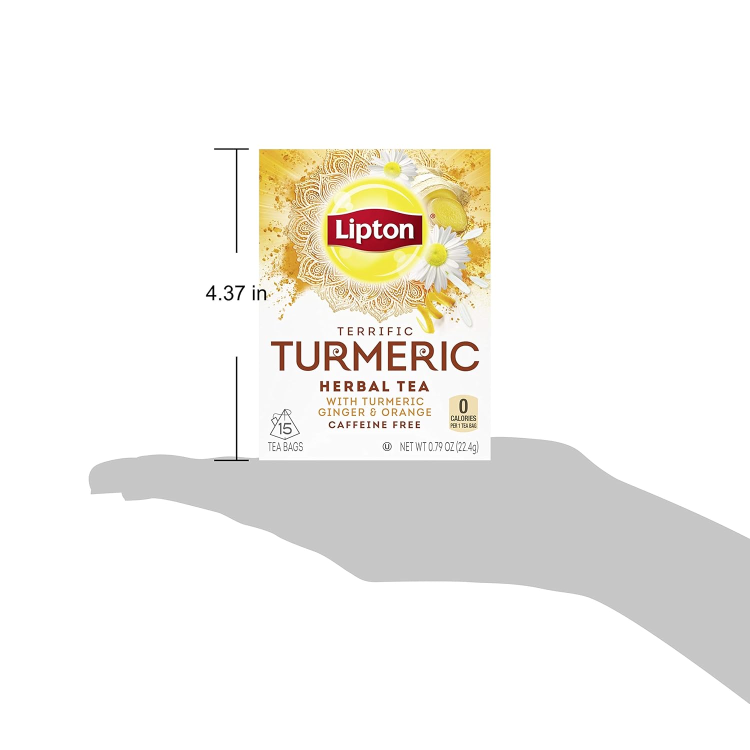 Lipton Herbal Tea Bags, Terrific Turmeric, 15 ct: Prime Pantry