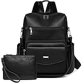 GAEKEAO Backpack Purse for Women Leather Fashion Designer Ladies Shoulder Bags Travel Backpack Convertible Satchel Bag With Wristlet
