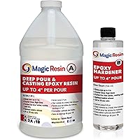 Magic Resin | Deep Pour Epoxy Resin for River Table | .75 Gallon (2.85 L) | 4'' Deep Pour, Casting & Art Epoxy Resin Kit | Cr