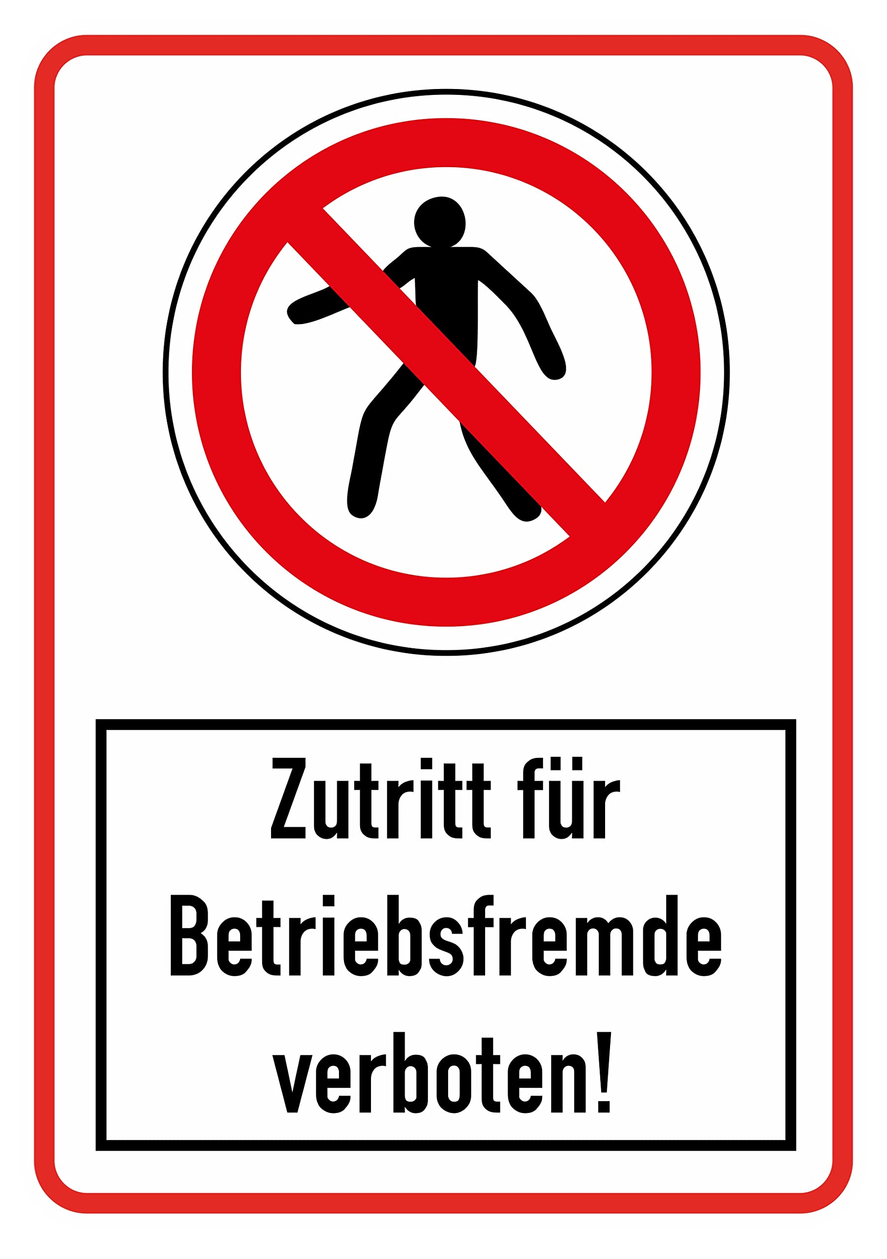 Daged T-088 Sticker with "Zutritt für Outdoor Business" ("English language not guaranteed") 23 x 16 cm Safety Sign Sticker