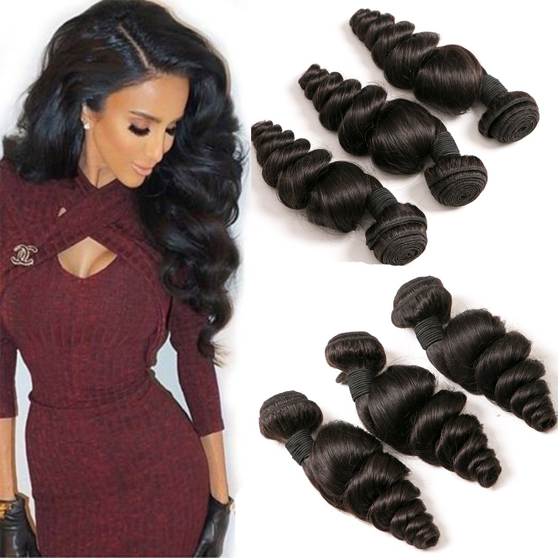 Buy 8 10 12 Daimer 3 Bundles Of Brazilian Hair Loose Wave 8 10