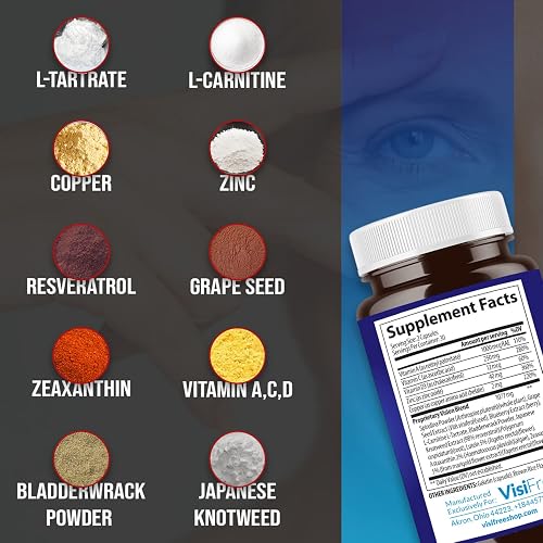 VisiFree Eye Supplements for Adults - Best Capsules for Eye Health - Includes Vitamin & Mineral for Healthy Clear Vision - Capsules for Eyesight Improvement - 6 Pack in Saudi Arabia