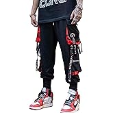 Ambcol Men's Jogger Pants Techwear Hip Hop Harem Pants Streetwear Tactical Track Pants with Drawstring