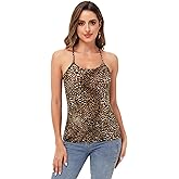 Anna-Kaci Womens Casual Leopard Print Spaghetti Strap Soft Racerback Tank Top