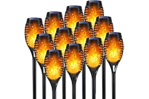 LNRYY Outdoor Solar Lights - 12Pack Flickering Flame Solar Torches for Yard, Garden and Pathway Decor