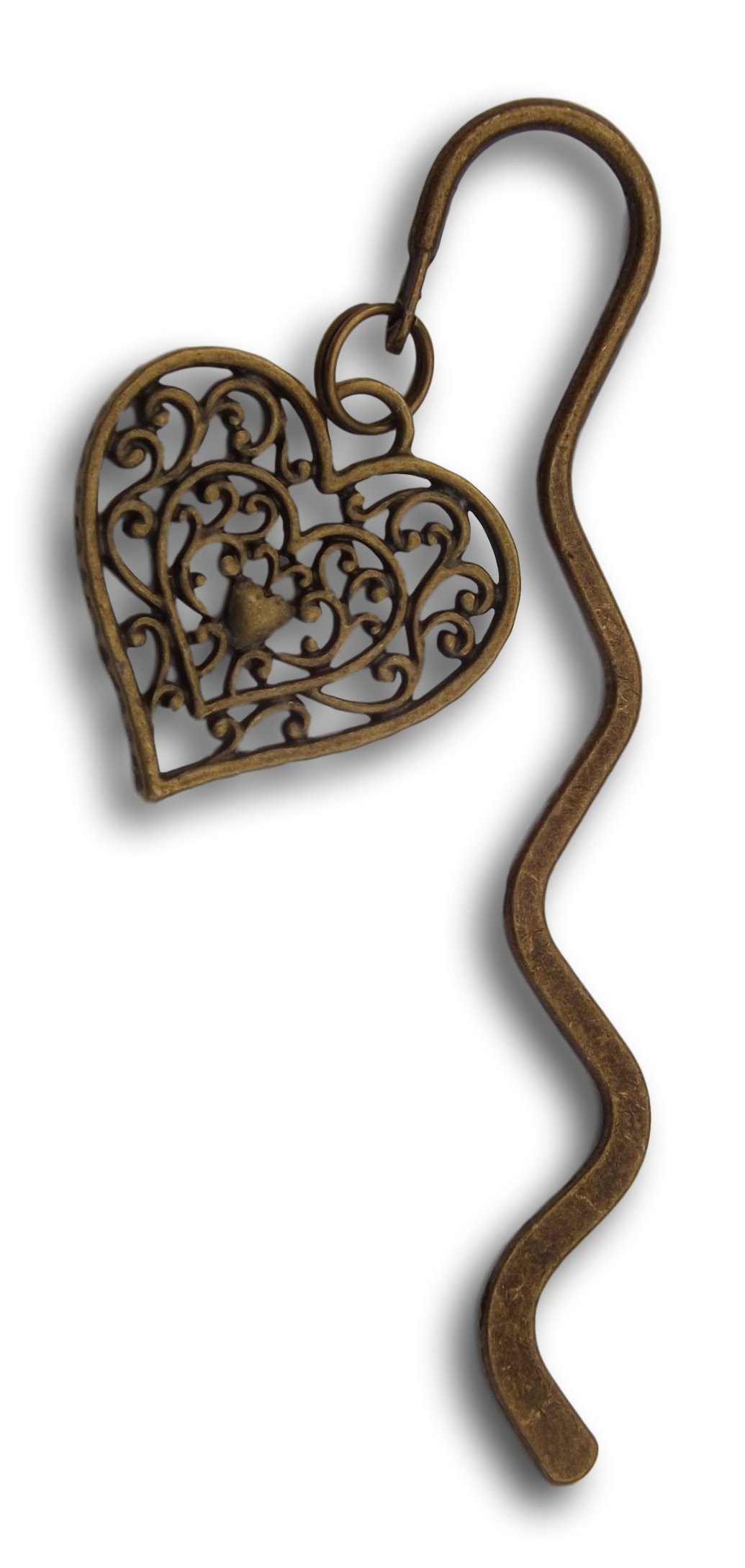 Fizzybutton Gifts Bronze Heart Mini Bookmark in Gift Bag