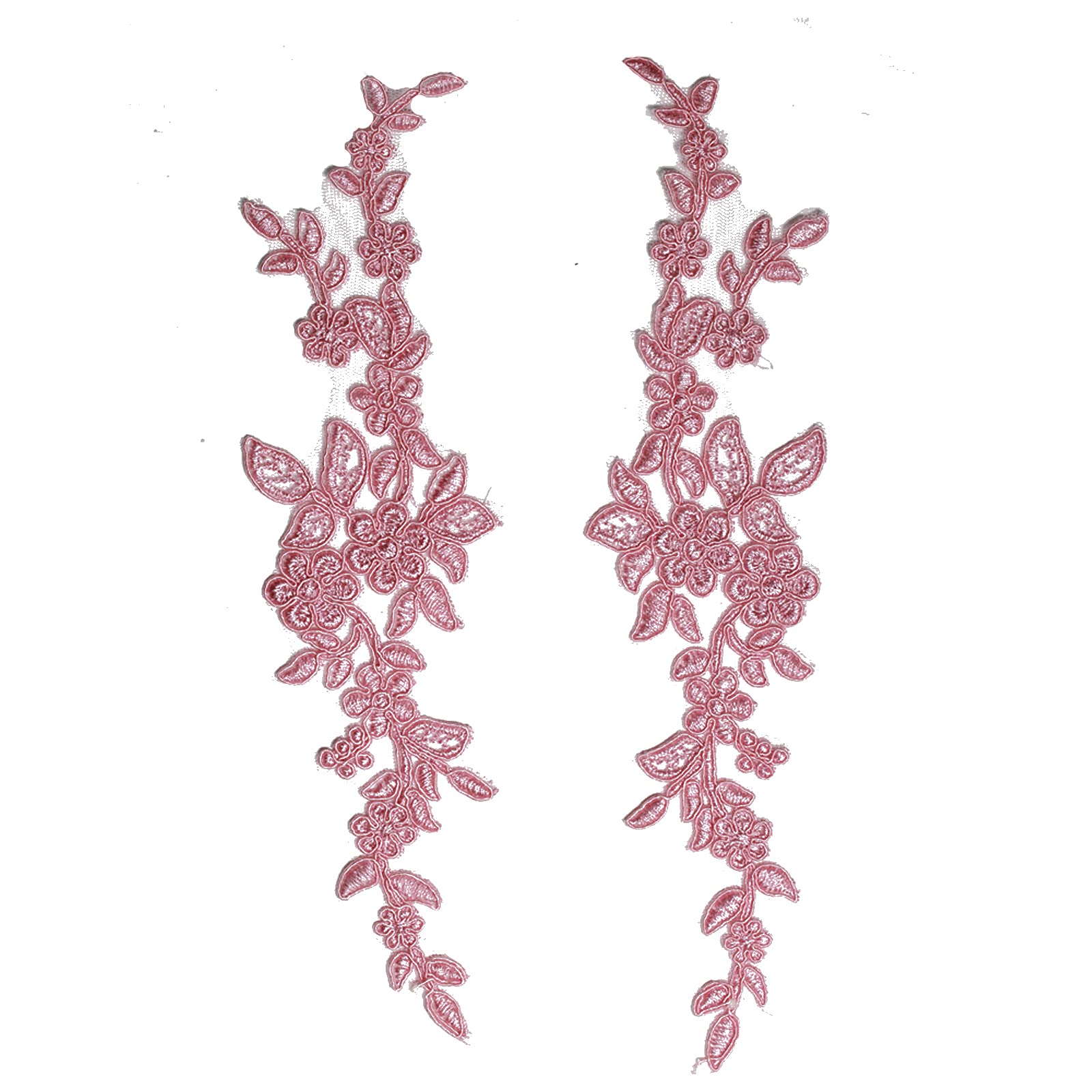 4 x Pieces Corded Lace Applique Wedding Motif Sew On #30 A (Carol Pink)