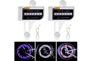 2 Tire Rechargeable LED Bike Wheel Lights,30 Patterns Waterproof Bicycle Spoke Lights,Cycling Tire Lights for Night Riding,Cy