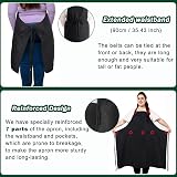 umbom 2 Pack Plus Size Apron Black Polyester 2 Pockets Adjustable Large view 5