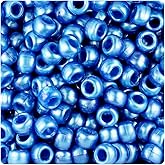 BeadTin Dark Blue Pearl 9mm Barrel Pony Beads (500pcs)