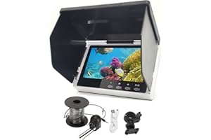 ASVEGE 5" Underwater Fishing Camera,Portable LCD Monitor HD Fish Finder, IP67 Waterproof Camera 800 * 480 with Sun Visor,2000cd Brightness Waterproof Camera with 30m/98.4ft Cable Fit Ideal Gift