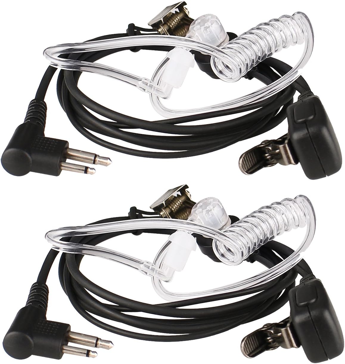 Retevis Surveillance Earpiece 2 Pin Security Headset Covert Acoustic Tube Compatible with Motorola CP040 DP1400 GP68 GP88 GP300 CT150 Pro1150 HYT TC-500 TC-600 Hyera 2 Way Radio (2 pcs)