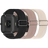 Folavii 3 Pack Stretchy Nylon Band Compatible with Wyze Watch 47mm 44mm, 22mm Soft Elastic Strap Adjustable Sports Replacement Wristbands for Wyze Watch 44 47mm for Women Men