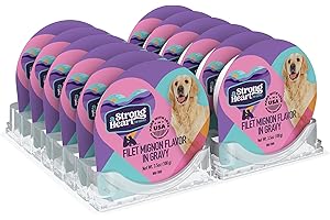 STRONGHEART A Strong Heart Wet Dog Food Cups, Filet Mignon Flavor in Gravy - 3.5 oz Cups (Pack of 12), Made in The USA with Real Filet Mignon