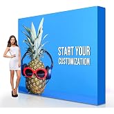 Custom Tension Fabric Trade Show Backdrop Pop Up Display Banner with Stand | 7.5x7.5FT Step and Repeat Backdrop, Collapsible Aluminum Banner Stand for Trade Show Booth, Wedding, Party &amp; Event