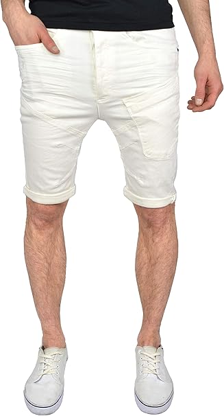 mens white denim shorts uk