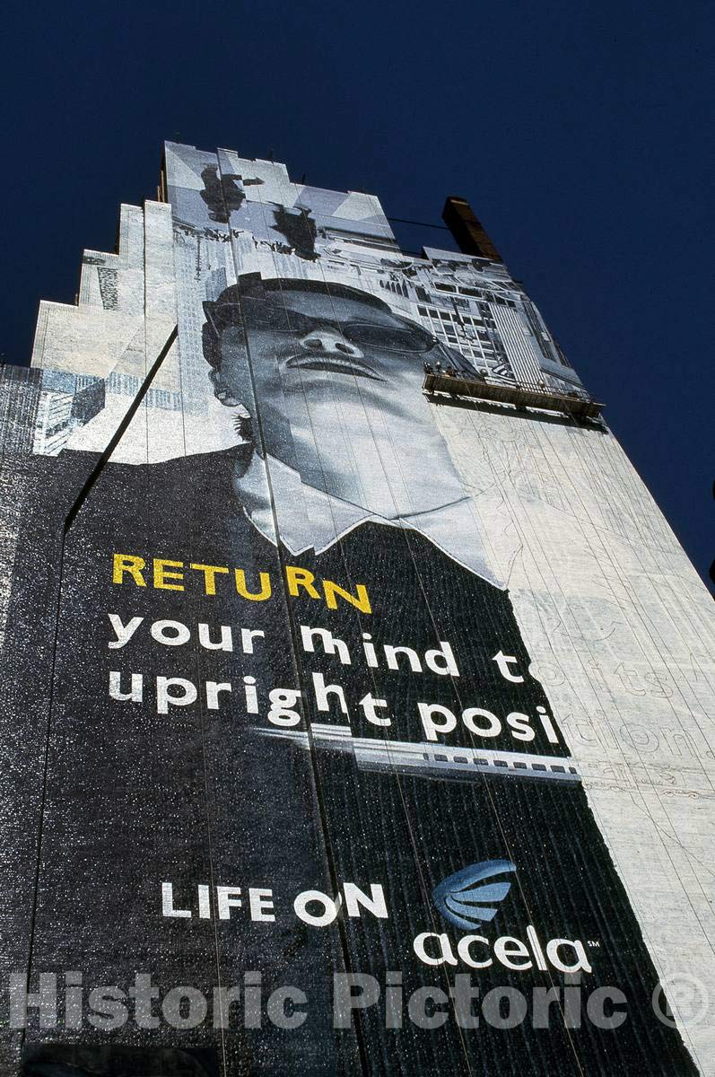 Historic Pictoric Photo - Outdoor Advertisement in New York, New York, for Amtrak's New Acela Expres
