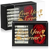 CroBlissful Valentine's Day Money Box for Cash Gift Money Gift Box for Cash with 2 Velvet Rose Flower 6 Acrylic Tubes for Women Girlfriend Wife Anniversary(Love You Forever)