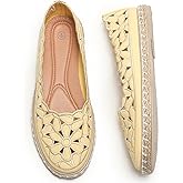 HEAWISH Women’s Ballet Flat Daisy Round Toe Dress Shoes Casual Slip On Rope Loafer