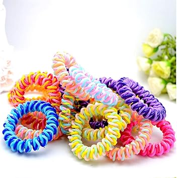 Buy 20pcs Spiral Hair Ties Plastic Elastics Hair Ties No Crease