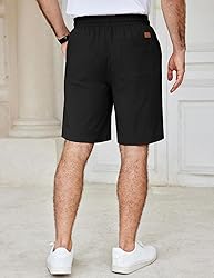 COOFANDY Men's Elastic Waist Shorts Cotton Summer