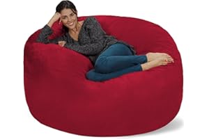 Chill Sack Bean Bag Chair Cover, 5-Feet, Microsuede - Cinnabar