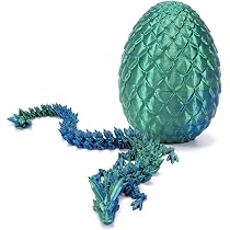 Oeuf De Dragon Imprimé 3D – 2 Dragons Articulés + 2 Oeufs – Cristal Violet Et Arc-en-ciel – PLA Biodégradable