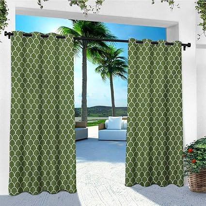 Amazon Com Leinuoyi Green Outdoor Curtain Pole Vivid Forest