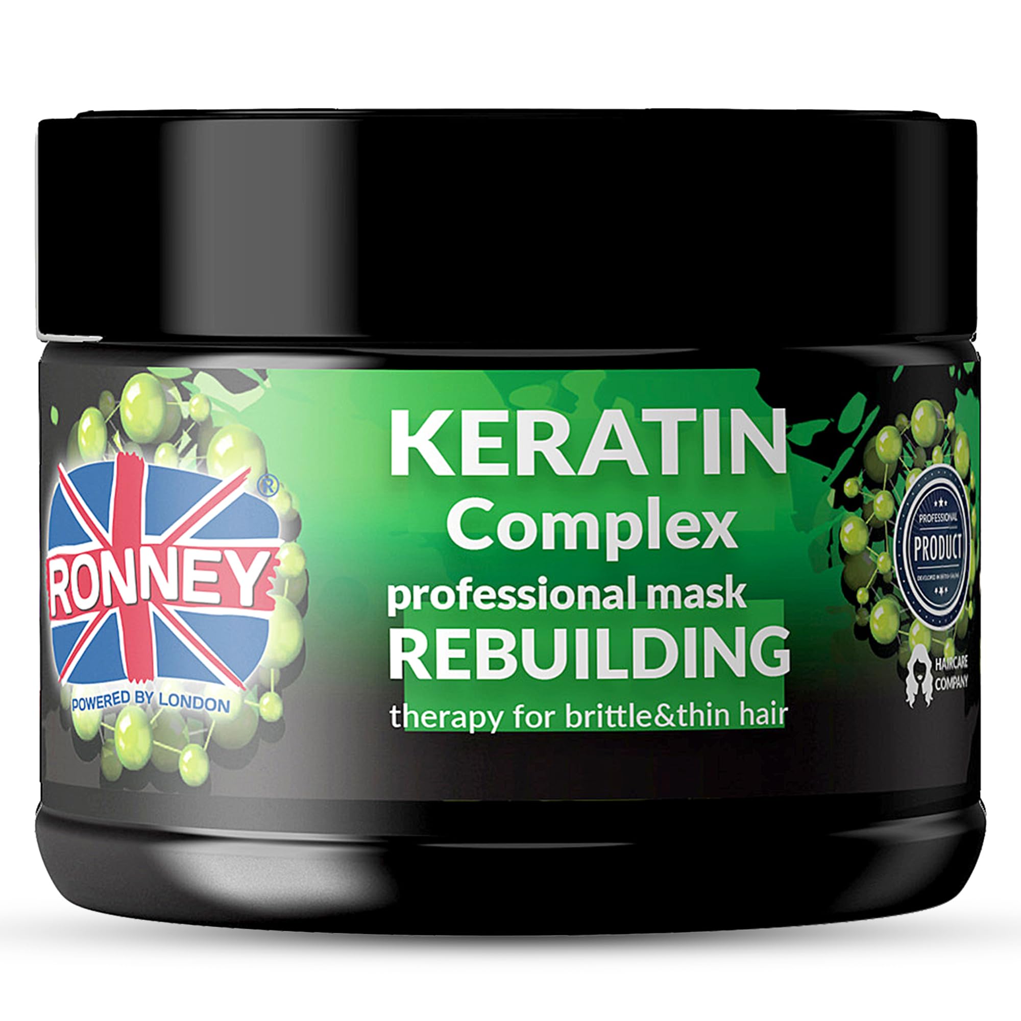 RONNEY Keratin Hair Mask for Fine, Brittle Hair - Salon Deep Conditioning Treatment - Professional Rebuilding Keratin Formula that Strengthens, Softens & Adds Shine - 300 ml