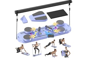 MOVOCA Pilates Board,Foldable Pilates Reformer Equipment with Timer, Multi-Purpose Portable Pilates Reformer Machine Home Pilates Kit for Home Workout,Fitness,Exercise,Abs